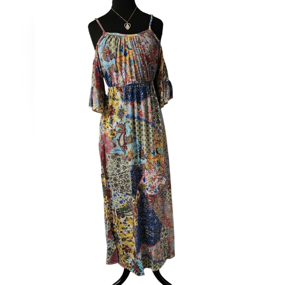 Boho Print Patchwork ,Off Shoulder, Adjustable St… - image 8